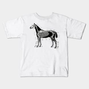 Horse Skeleton Drawing Kids T-Shirt